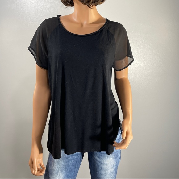 *Forever 21 Women's Black Round Neck Short Sleeve Top Size 18 - Picture 1 of 8